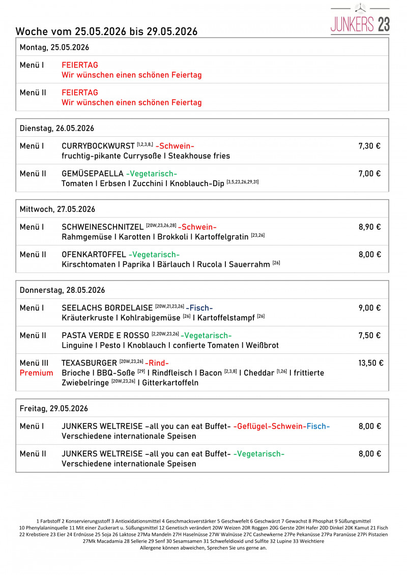 22 KW Speiseplan 1 22 KW Speiseplan 1
